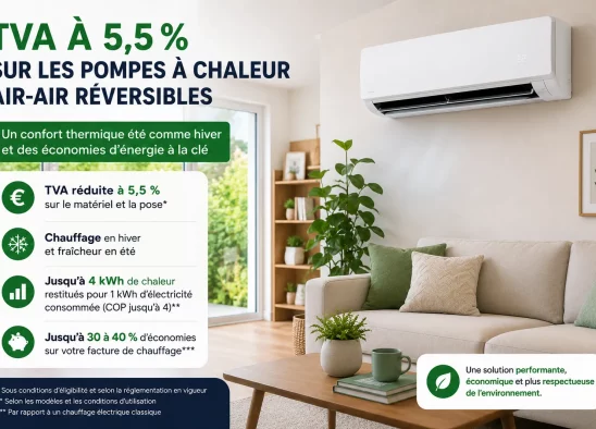 TVA à 5,5 % sur les pompes à chaleur air-air